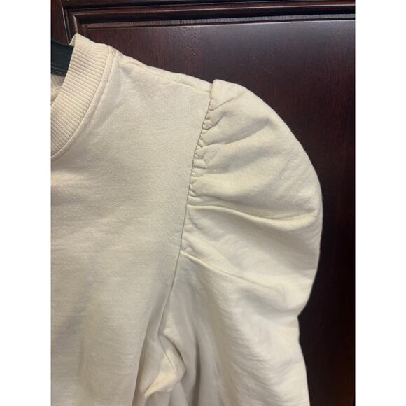 Soldout NYC Cream The Just Enough Puff Long Sleeve 100% Organic Cotton Size S - Picture 4 of 7